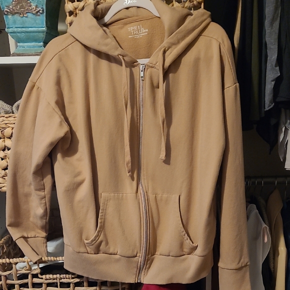 Time and Tru Tops - Time and Tru Beige Zip-Up Hoodie New Without Tags